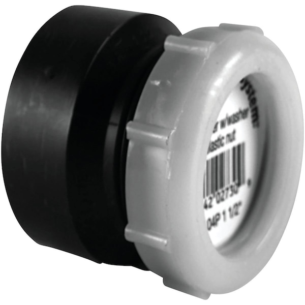Charlotte Pipe And Foundry 1-1/2 In. x 1-1/2 In. HUB x Tubular Black ABS Waste Adapter ABS 00104P 0800HA - main